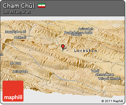 Satellite Panoramic Map of Cham Chūl