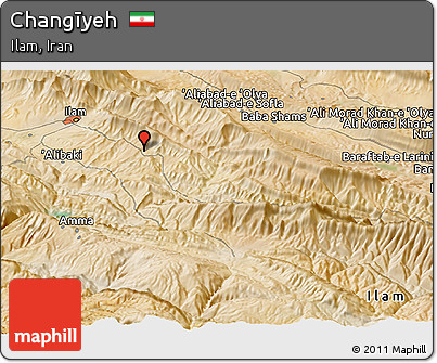 Satellite Panoramic Map of Changīyeh