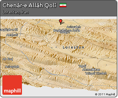 Satellite Panoramic Map of Chenār-e Allāh Qolī