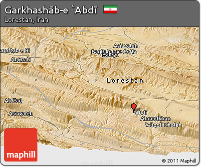 Satellite Panoramic Map of Garkhashāb-e `Abdī