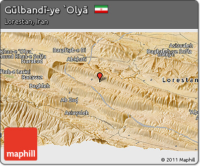 Satellite Panoramic Map of Gūlbandī-ye `Olyā