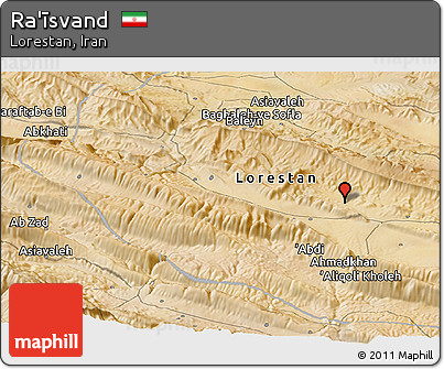 Satellite Panoramic Map of Ra'īsvand
