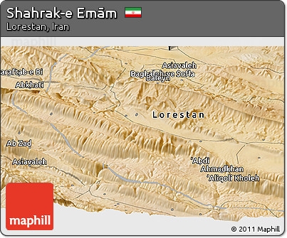 Satellite Panoramic Map of Shahrak-e Emām