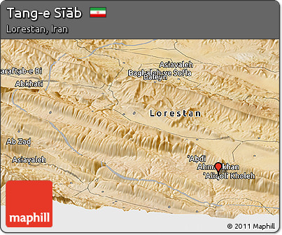 Satellite Panoramic Map of Tang-e Sīāb