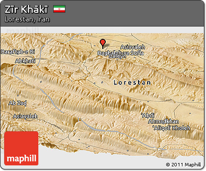 Satellite Panoramic Map of Zīr Khākī