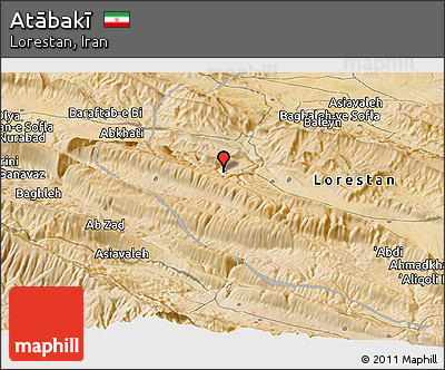 Satellite Panoramic Map of Atābakī