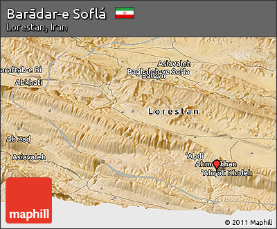 Satellite Panoramic Map of Barādar-e Soflá
