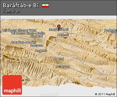 Satellite Panoramic Map of Barāftāb-e Bī