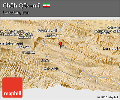 Satellite Panoramic Map of Chāh Qāsemī