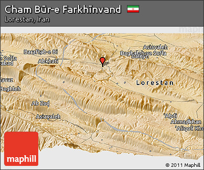Satellite Panoramic Map of Cham Būr-e Farkhīnvand