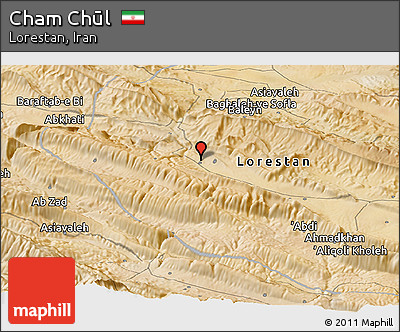 Satellite Panoramic Map of Cham Chūl