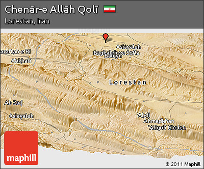 Satellite Panoramic Map of Chenār-e Allāh Qolī