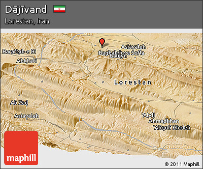 Satellite Panoramic Map of Dājīvand
