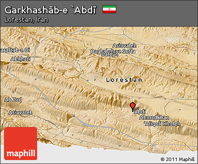 Satellite Panoramic Map of Garkhashāb-e `Abdī