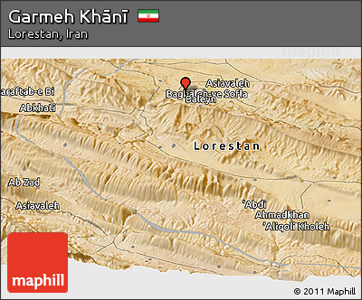 Satellite Panoramic Map of Garmeh Khānī