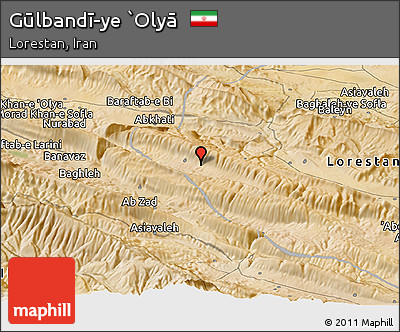 Satellite Panoramic Map of Gūlbandī-ye `Olyā