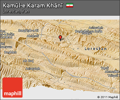 Satellite Panoramic Map of Kamūl-e Karam Khānī