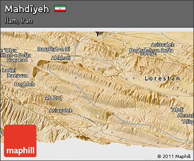 Satellite Panoramic Map of Mahdīyeh