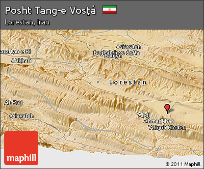 Satellite Panoramic Map of Posht Tang-e Vosţá