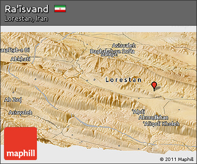 Satellite Panoramic Map of Ra'īsvand