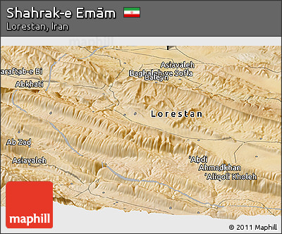 Satellite Panoramic Map of Shahrak-e Emām