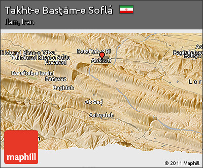 Satellite Panoramic Map of Takht-e Basţām-e Soflá