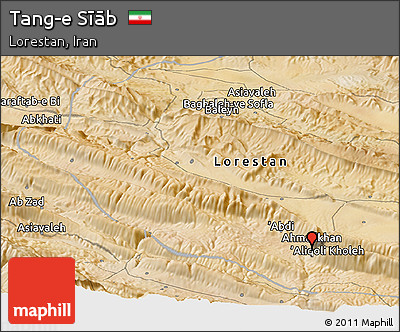 Satellite Panoramic Map of Tang-e Sīāb