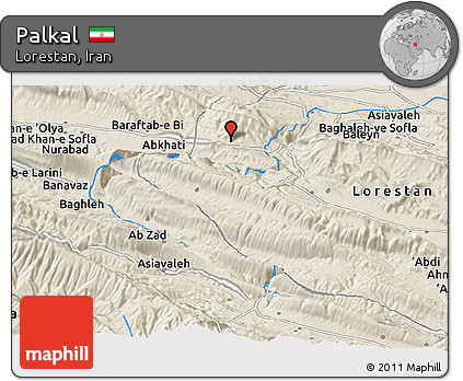 Shaded Relief Panoramic Map of Palkal
