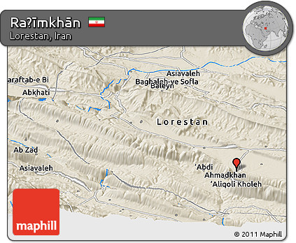 Shaded Relief Panoramic Map of Raḩīmkhān