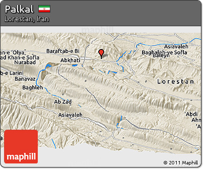 Shaded Relief Panoramic Map of Palkal