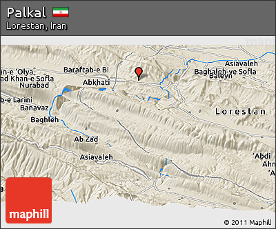 Shaded Relief Panoramic Map of Palkal