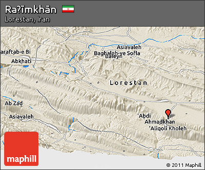 Shaded Relief Panoramic Map of Raḩīmkhān