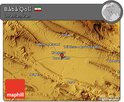 Physical 3D Map of Bābā Qolī