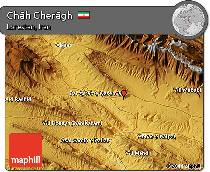 Physical 3D Map of Chāh Cherāgh