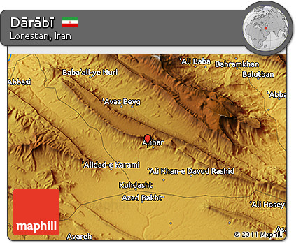 Physical 3D Map of Dārābī