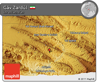 Physical 3D Map of Gāv Zardūl