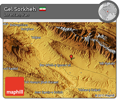 Physical 3D Map of Gel Sorkheh
