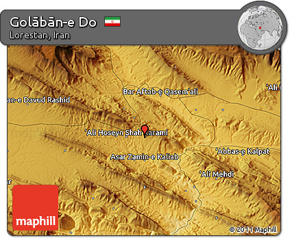 Physical 3D Map of Golābān-e Do