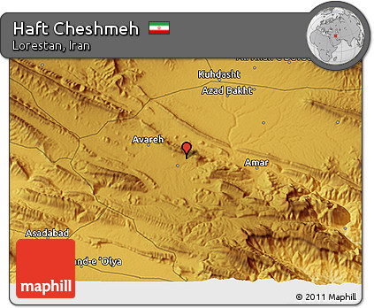 Physical 3D Map of Haft Cheshmeh