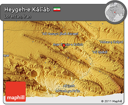 Physical 3D Map of Heygeh-e Kālīāb