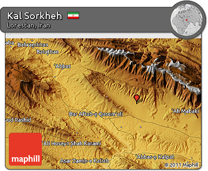 Physical 3D Map of Kal Sorkheh