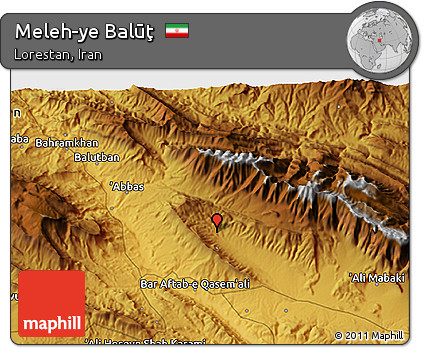 Physical 3D Map of Meleh-ye Balūţ