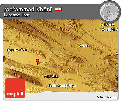 Physical 3D Map of Moḩammad Khānī