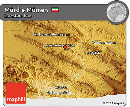 Physical 3D Map of Mūrd-e Mūmen