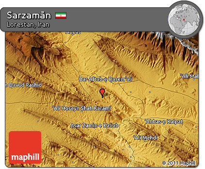 Physical 3D Map of Sarzamān