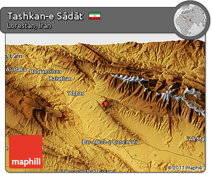 Physical 3D Map of Tashkan-e Sādāt