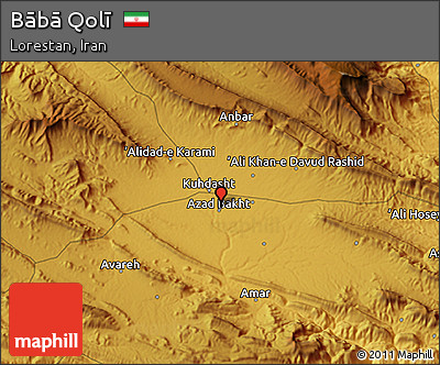Physical 3D Map of Bābā Qolī