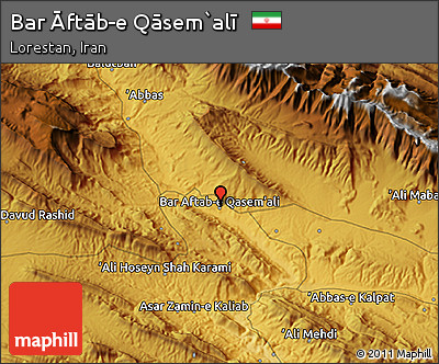 Physical 3D Map of Bar Āftāb-e Qāsem`alī