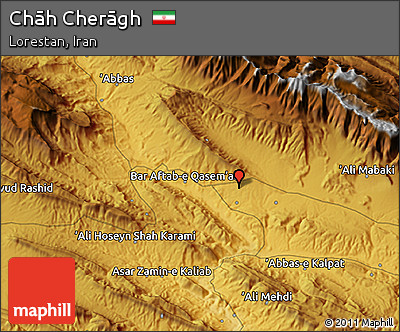 Physical 3D Map of Chāh Cherāgh