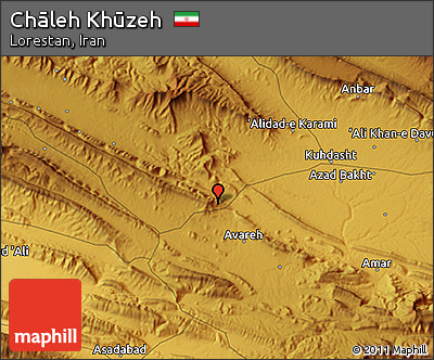 Physical 3D Map of Chāleh Khūzeh